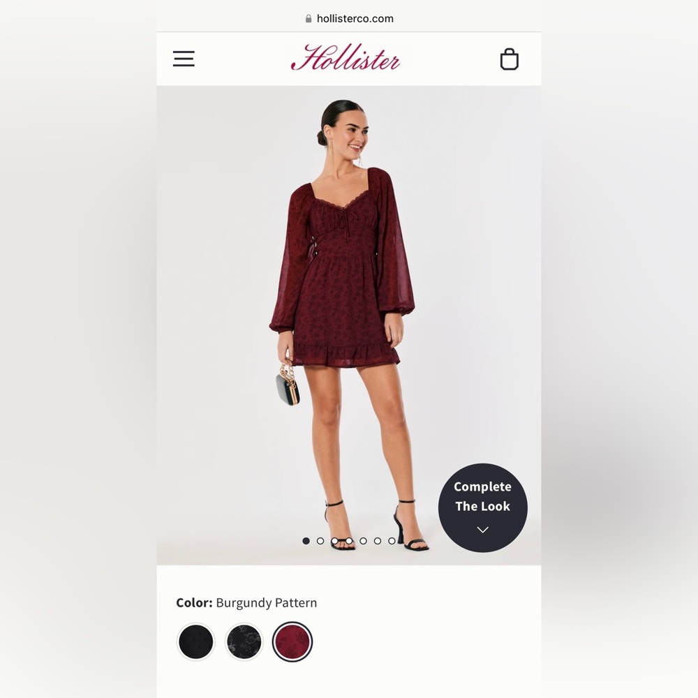 Hollister Burgundy Floral Print Dress NWT